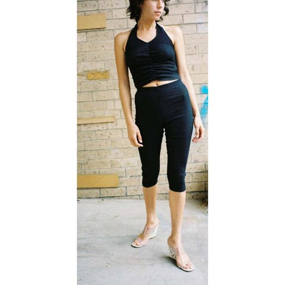 City Streets Black Python Snake Print Capri Pant Small - Picture 9 of 12
